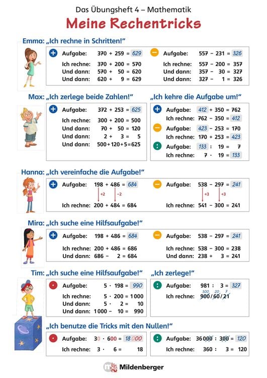 Produktbild: Das Übungsheft Mathematik 4 - Poster Meine Rechentricks