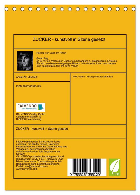 Produktbild: ZUCKER - kunstvoll in Szene gesetzt (Tischkalender 2026 DIN A5 hoch), CALVENDO Monatskalender