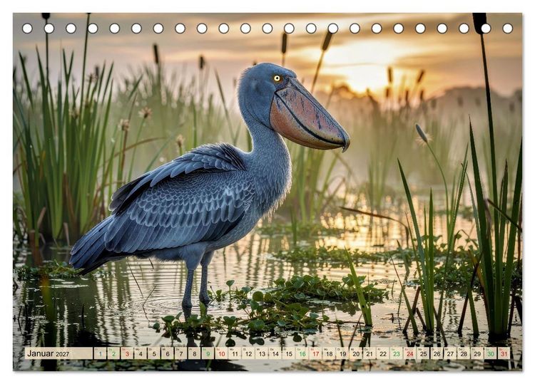 Produktbild: Schuhschnabel Vogel (Tischkalender 2027 DIN A5 quer), CALVENDO Monatskalender