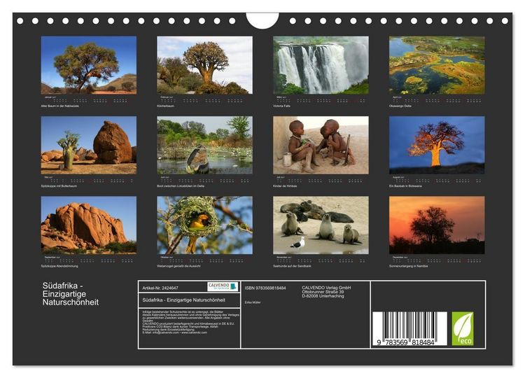 Produktbild: S&uuml;dafrika - Einzigartige Natursch&ouml;nheit (Wandkalender 2027 DIN A4 quer), CALVENDO Monatskalender