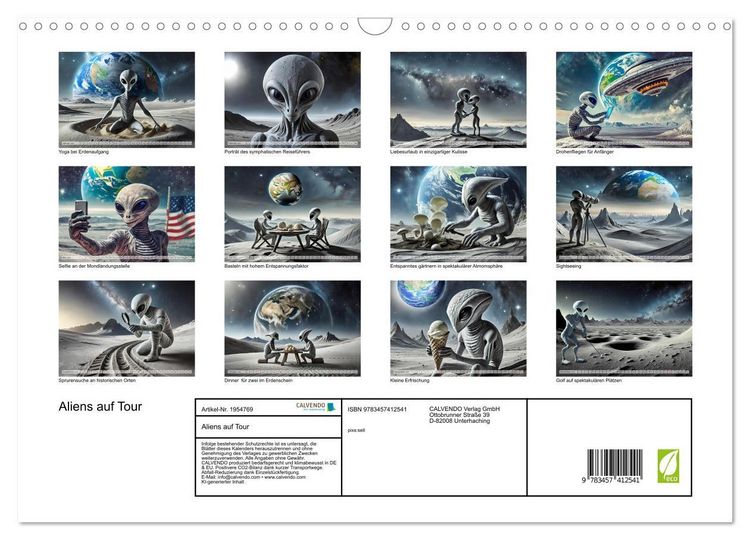 Produktbild: Aliens auf Tour (Wandkalender 2026 DIN A3 quer), CALVENDO Monatskalender