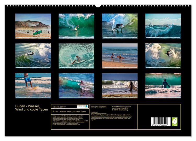 Produktbild: Surfen - Wasser, Wind und coole Typen (hochwertiger Premium Wandkalender 2026 DIN A2 quer), Kunstdruck in Hochglanz