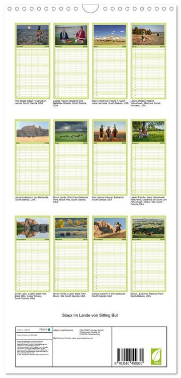 Produktbild: Familienplaner 2026 - Sioux Im Lande von Sitting Bull mit 5 Spalten (Wandkalender, 21 x 45 cm) CALVENDO