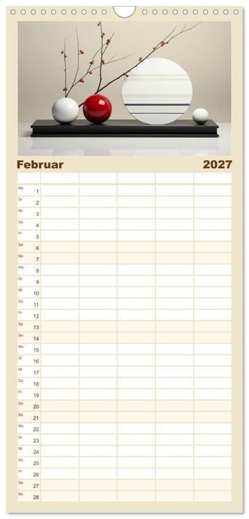 Produktbild: Familienplaner 2027 - Zen mit 5 Spalten (Wandkalender, 21 x 45 cm) CALVENDO