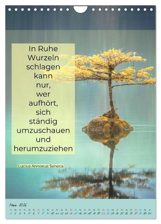 Produktbild: Aktiviere deine Gelassenheit Weisheiten und Zitate (Wandkalender 2026 DIN A4 hoch), CALVENDO Monatskalender
