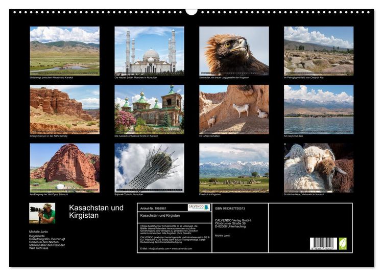 Produktbild: Kasachstan und Kirgistan (Wandkalender 2026 DIN A2 quer), CALVENDO Monatskalender