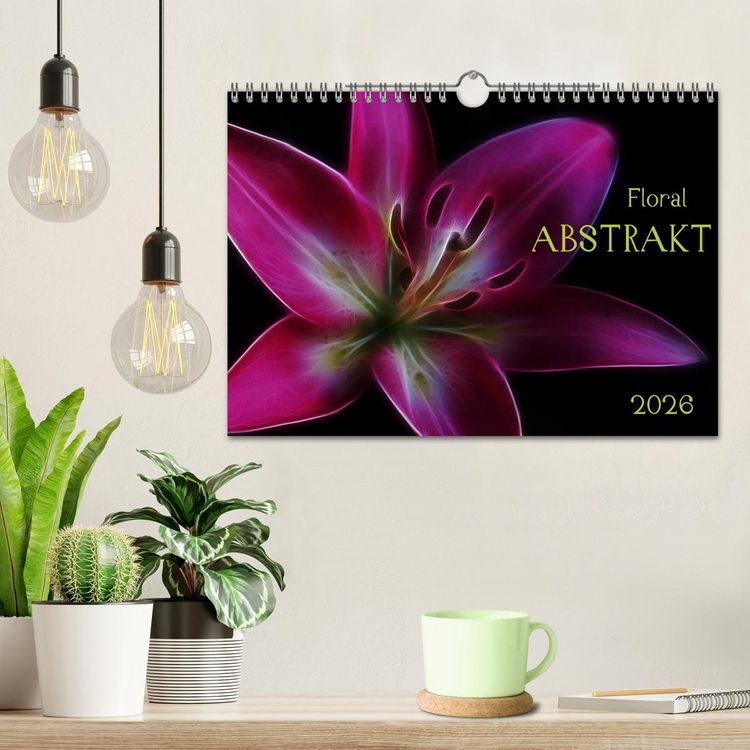 Produktbild: Floral Abstrakt 2026 (Wandkalender 2026 DIN A4 quer), CALVENDO Monatskalender