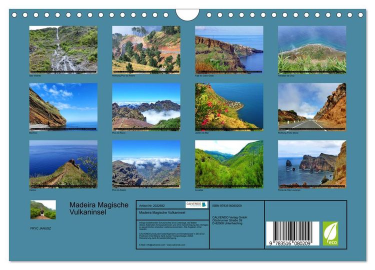 Produktbild: Madeira Magische Vulkaninsel (Wandkalender 2026 DIN A4 quer), CALVENDO Monatskalender