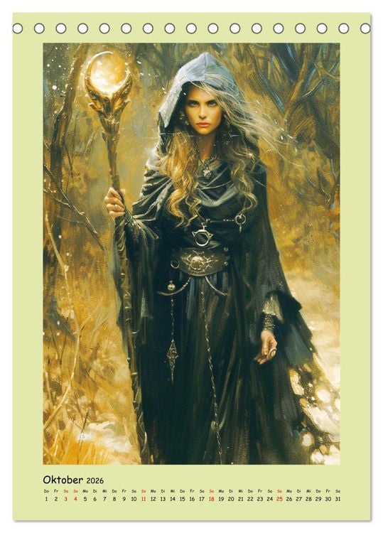 Produktbild: Druidenland. Keltische Fantasy-Figuren aus der Anderwelt (Tischkalender 2026 DIN A5 hoch), CALVENDO Monatskalender