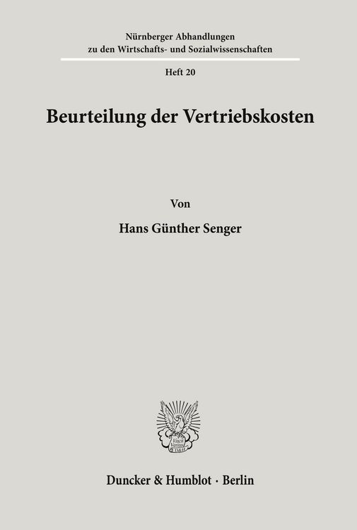 Produktbild: Beurteilung der Vertriebskosten.