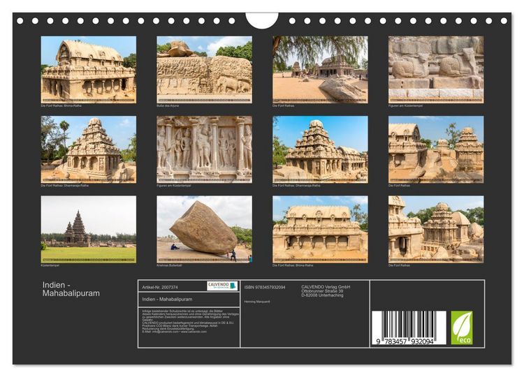 Produktbild: Indien - Mahabalipuram (Wandkalender 2026 DIN A4 quer), CALVENDO Monatskalender