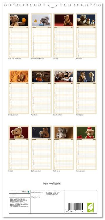 Produktbild: Familienplaner 2026 - Herr Nopf ist da! mit 5 Spalten (Wandkalender, 21 x 45 cm) CALVENDO