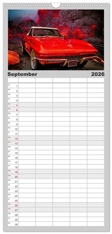 Produktbild: Familienplaner 2026 - American Classic Cars mit 5 Spalten (Wandkalender, 21 x 45 cm) CALVENDO
