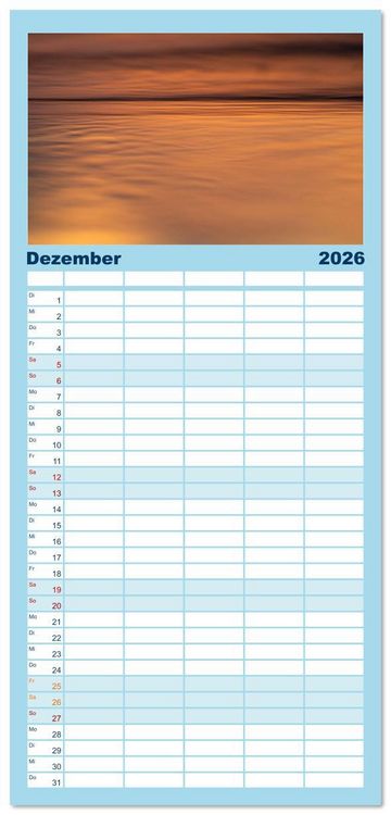 Produktbild: Familienplaner 2026 - Wasserzauber mit 5 Spalten (Wandkalender, 21 x 45 cm) CALVENDO