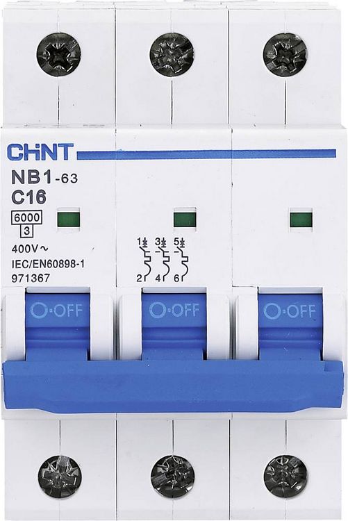 Produktbild: Chint 179686 NB1L Leitungsschutzschalter 3polig 16A