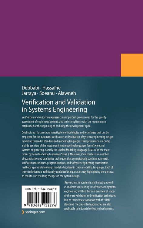 Produktbild: Verification and Validation in Systems Engineering