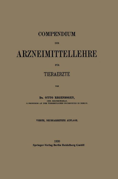 Produktbild: Compendium der Arzneimittellehre f&uuml;r Tieraerzte