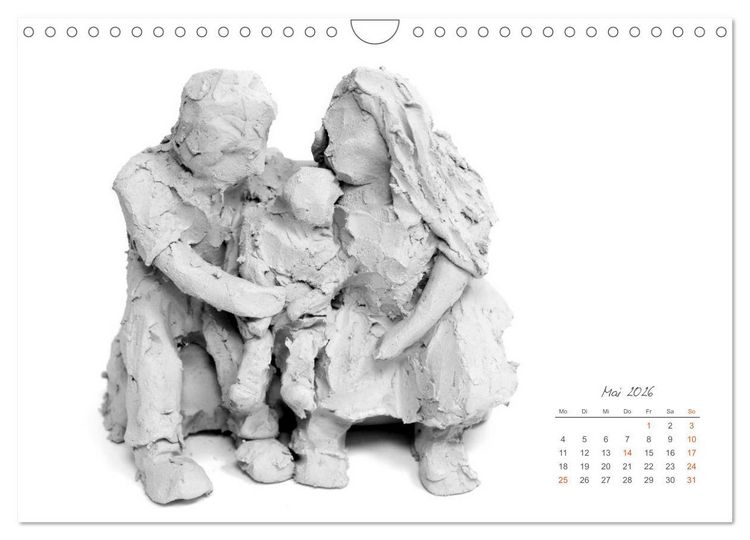 Produktbild: Gef&uuml;hle in Ton geformt - Intuitives plastisches Gestalten mit Tonerde (Wandkalender 2026 DIN A4 quer), CALVENDO Monatskalender