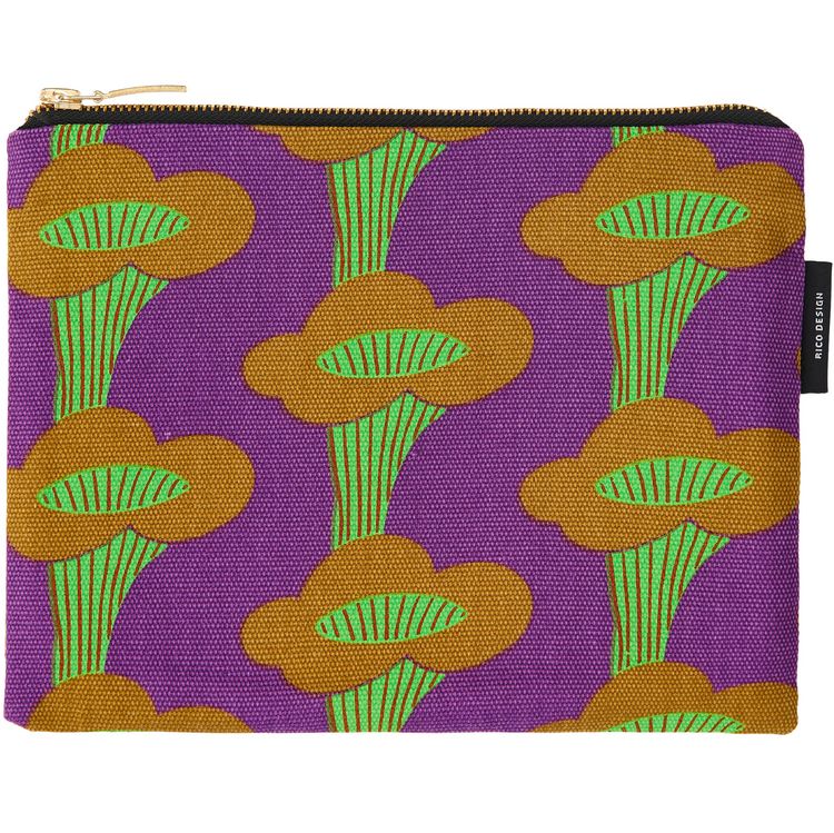 Produktbild: Pouch, Pfifferlinge, Violett, Neon, 17 x 23cm, 100% Baumwolle