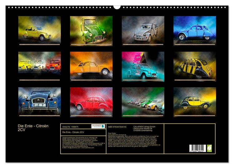 Produktbild: Die Ente - Citro&euml;n 2CV (Wandkalender 2026 DIN A2 quer), CALVENDO Monatskalender