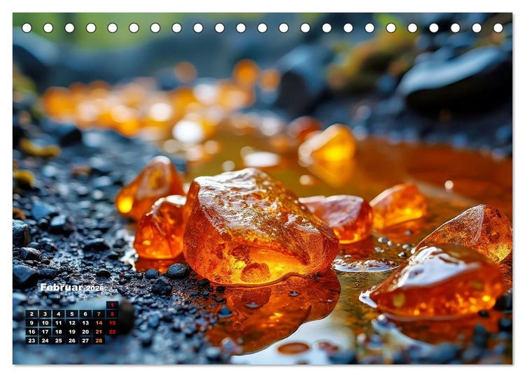 Produktbild: Bernstein mit Einschl&uuml;ssen (Tischkalender 2026 DIN A5 quer), CALVENDO Monatskalender