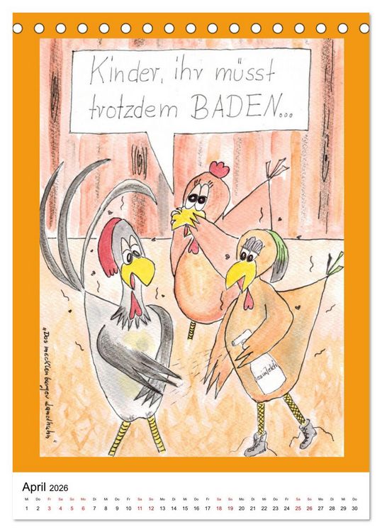 Produktbild: Das mecklenburger Landhuhn "Krisenh&uuml;hner" (Tischkalender 2026 DIN A5 hoch), CALVENDO Monatskalender