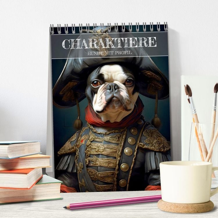 Produktbild: CHARAKTIERE Hunde mit Profil (Tischkalender 2026 DIN A5 hoch), CALVENDO Monatskalender