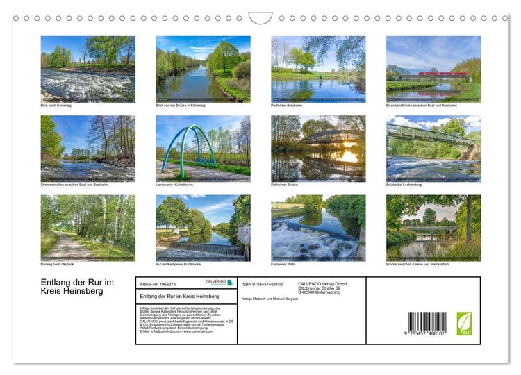 Produktbild: Entlang der Rur im Kreis Heinsberg (Wandkalender 2026 DIN A3 quer), CALVENDO Monatskalender