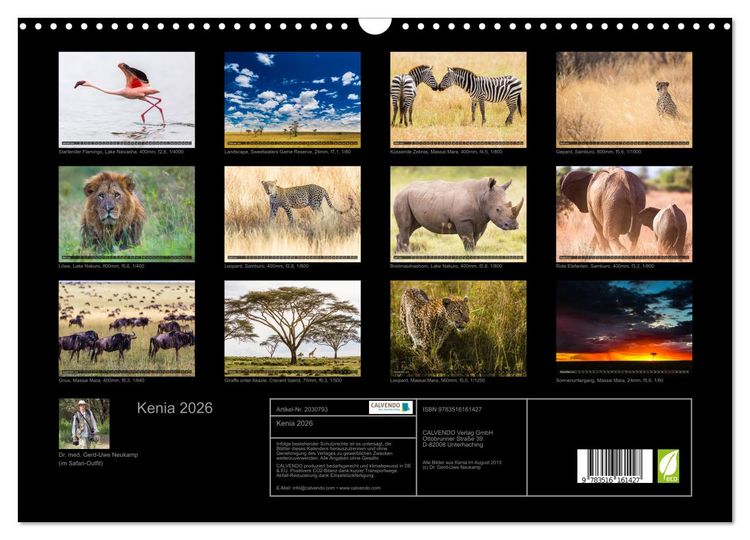 Produktbild: Kenia 2026 (Wandkalender 2026 DIN A3 quer), CALVENDO Monatskalender