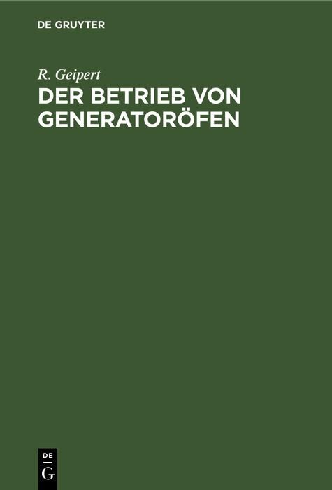 Produktbild: Der Betrieb von Generator&ouml;fen