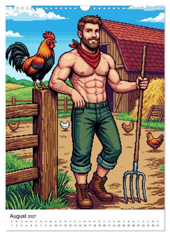 Produktbild: 8-Bit Adonis &ndash; Das Jahr in Pixeln (Wandkalender 2027 DIN A3 hoch), CALVENDO Monatskalender