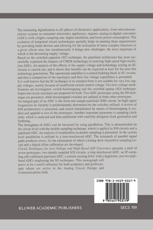 Produktbild: Circuit Techniques for Low-Voltage and High-Speed A/D Converters