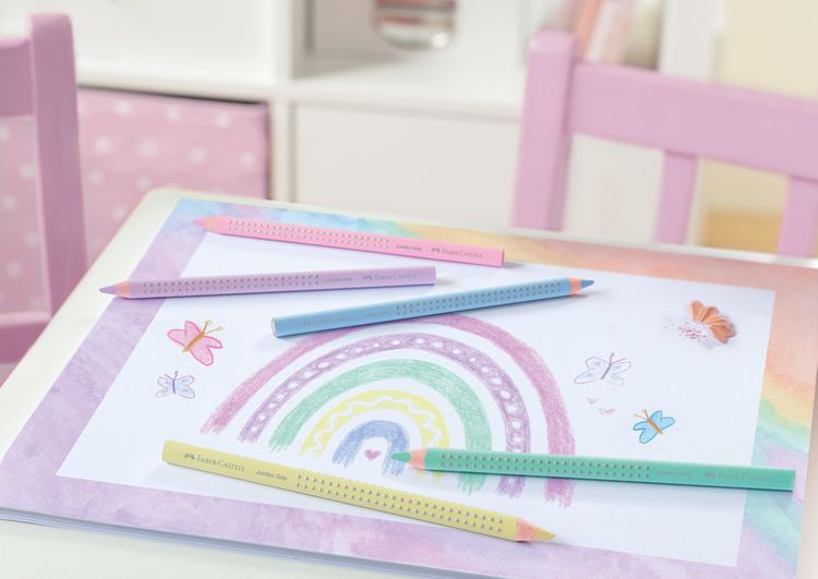 Faber-Castell Buntstifte Jumbo Grip Pastell 5er Set