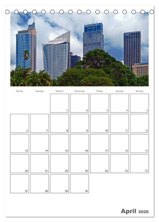 Produktbild: SYDNEY Terminplaner (Tischkalender 2026 DIN A5 hoch), CALVENDO Monatskalender