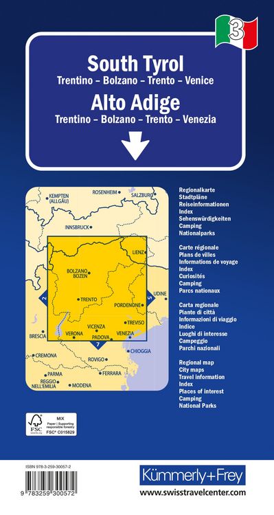 Produktbild: K&uuml;mmerly+Frey Regional-Strassenkarte 3 S&uuml;dtirol 1:200.000