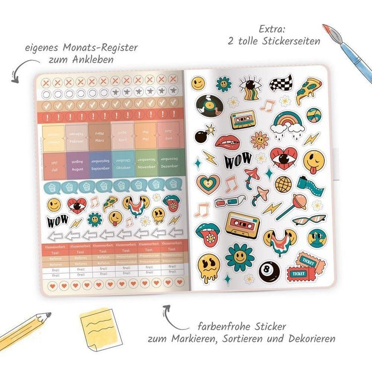 Produktbild: TR&Ouml;TSCH - Sch&uuml;lerkalender Specials mit Gummiband und Stifthalter Calm 26/27