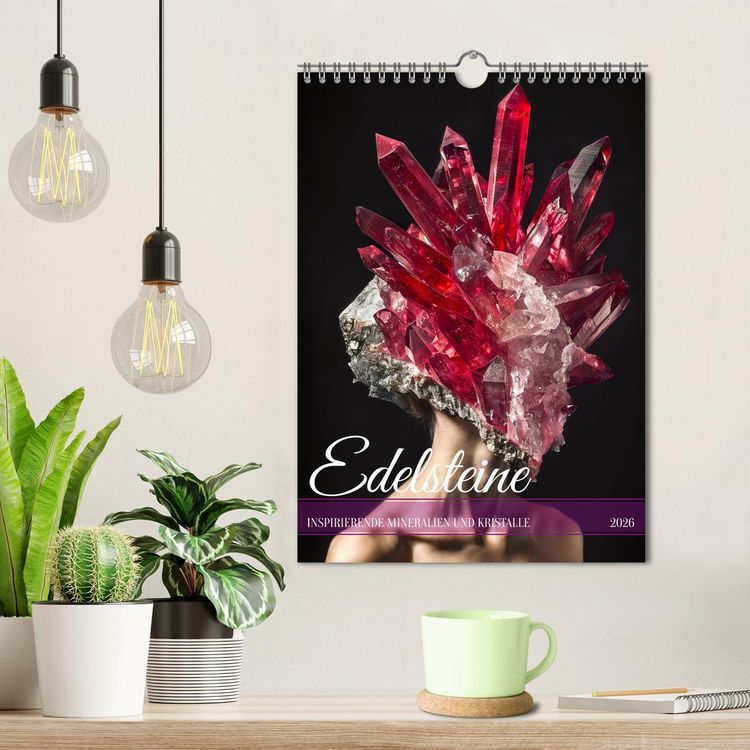 Produktbild: Edelsteine - Inspirierende Mineralien und Kristalle (Wandkalender 2026 DIN A4 hoch), CALVENDO Monatskalender