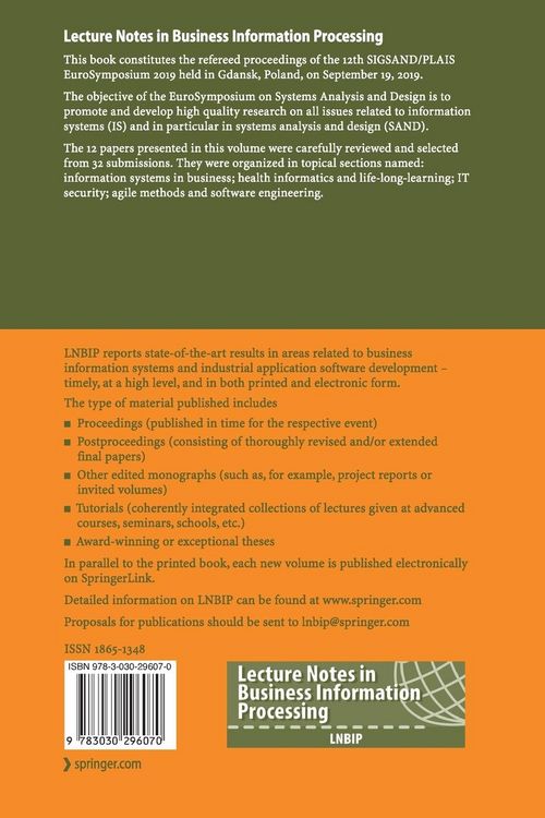 Produktbild: Information Systems: Research, Development, Applications, Education