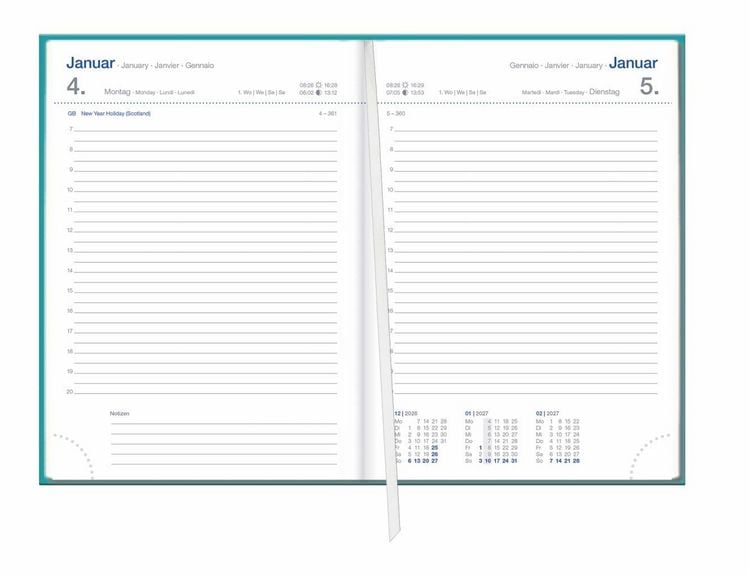 Produktbild: Tages-Cheftimer A6, petrol 2027