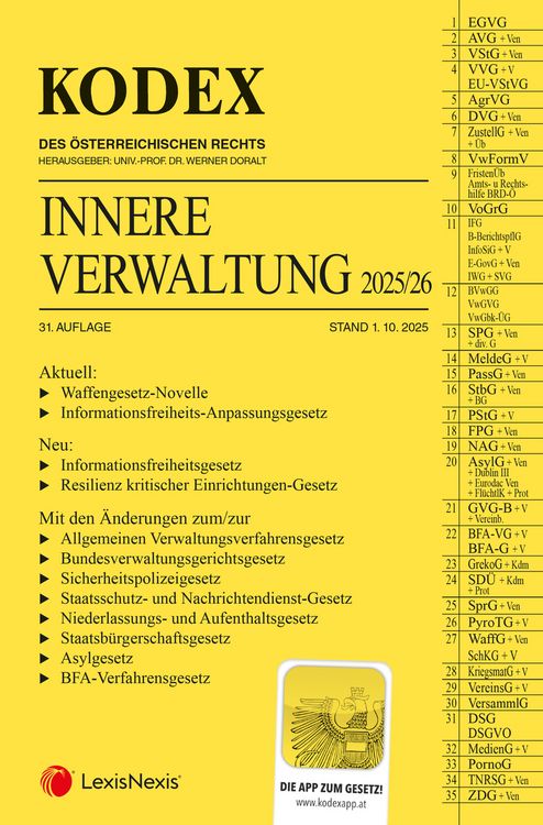 Produktbild: KODEX Innere Verwaltung 2025/26 - inkl. App