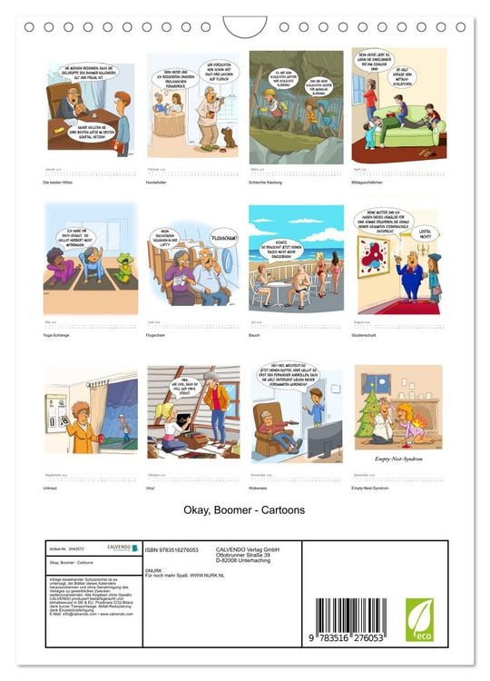 Produktbild: Okay, Boomer - Cartoons (Wandkalender 2026 DIN A4 hoch), CALVENDO Monatskalender