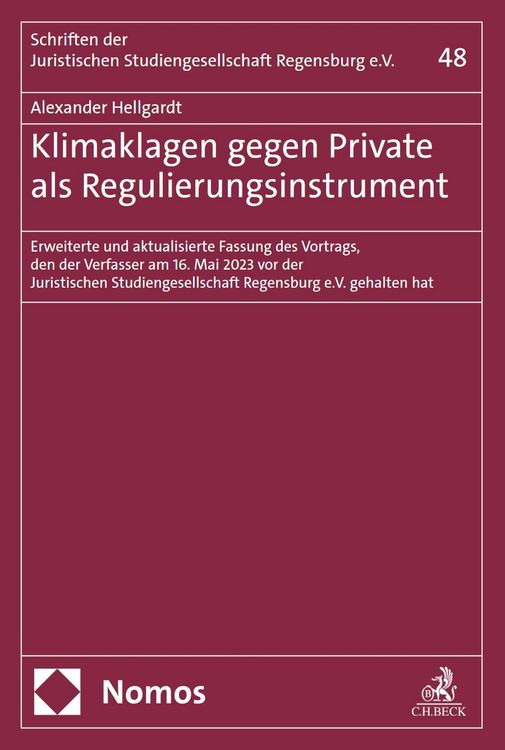 Produktbild: Klimaklagen gegen Private als Regulierungsinstrument