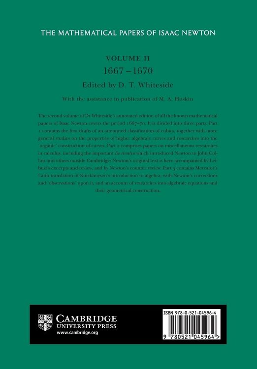Produktbild: The Mathematical Papers of Isaac Newton