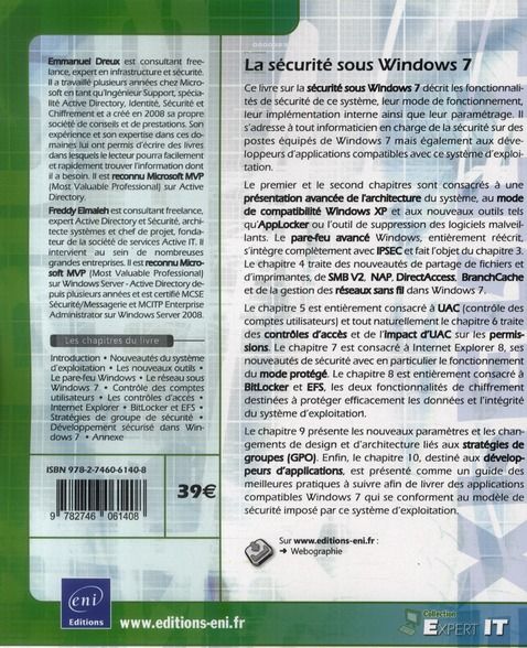 Produktbild: La s&eacute;curit&eacute; sous Windows 7