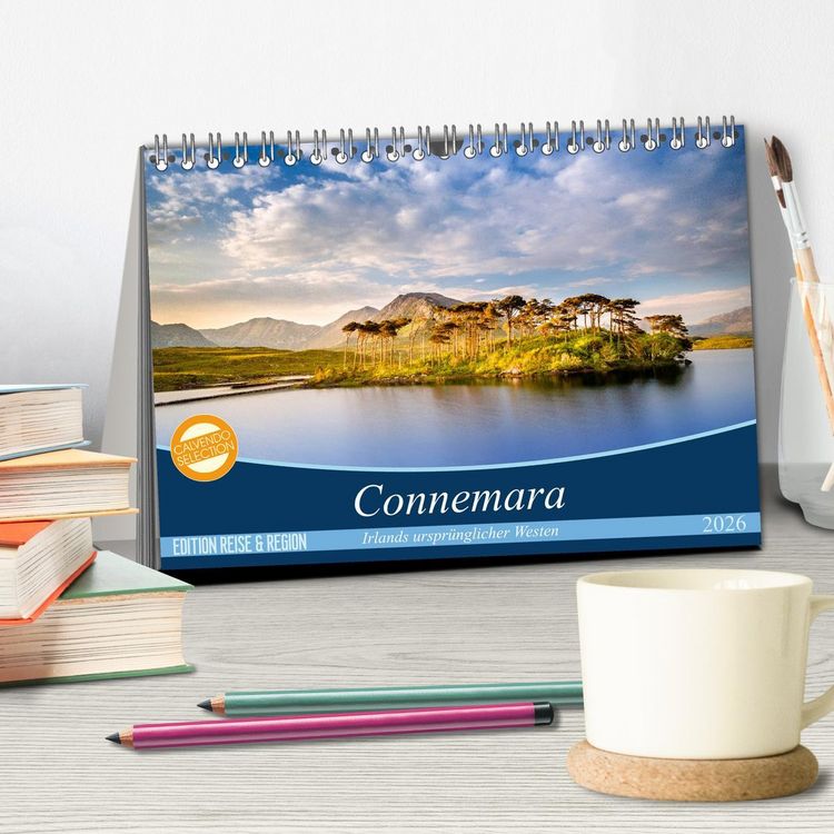 Produktbild: Connemara - Irlands urspr&uuml;nglicher Westen (Tischkalender 2026 DIN A5 quer), CALVENDO Monatskalender