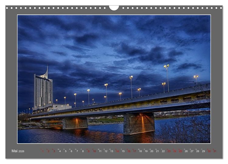 Produktbild: Gro&szlig;stadtabend - Die blaue Stunde in Wien (Wandkalender 2026 DIN A3 quer), CALVENDO Monatskalender