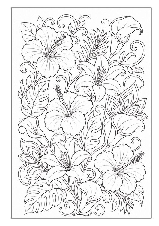 Produktbild: Mandala Blumen Malbuch f&uuml;r Erwachsene mit 100 floralen Ausmalmotiven