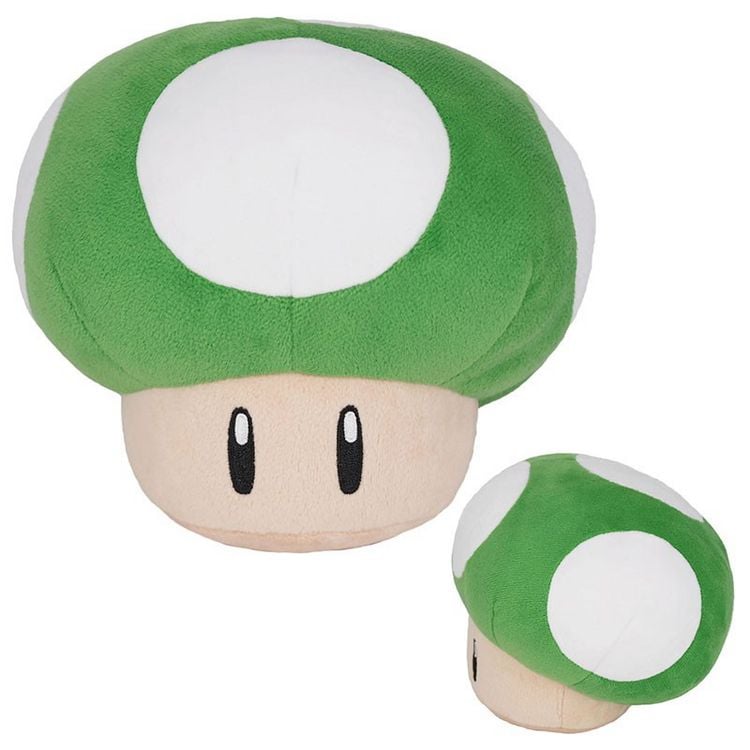 Produktbild: Nintendo Super Mario, Super Pilz, Pl&uuml;sch, gr&uuml;n, 16 cm