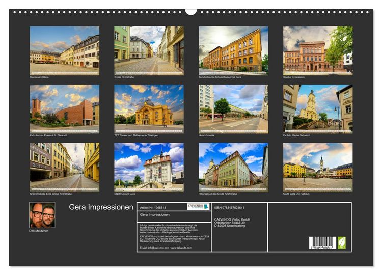 Produktbild: Gera Impressionen (Wandkalender 2026 DIN A2 quer), CALVENDO Monatskalender