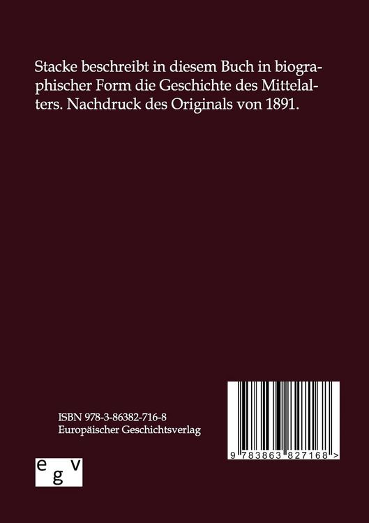 Produktbild: Erz&auml;hlungen aus der Geschichte des Mittelalters in biographischer Form